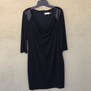 Calvin Klein 3/4 slv cowl neck dress